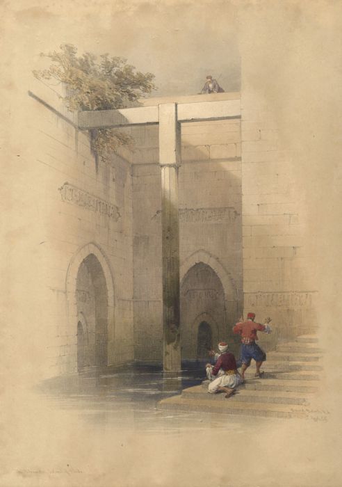 Louis Haghe after David Roberts - Mid 19th Century Lithograph, Nileometer, Rhoda
