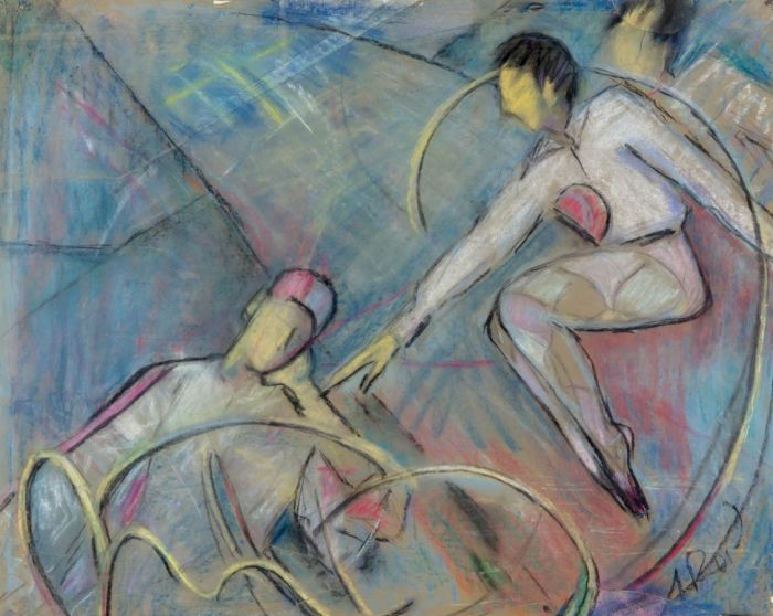 Mid 20th Century Pastel - Circus Performers