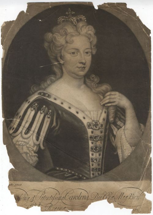 18th Century Mezzotint - Queen Caroline