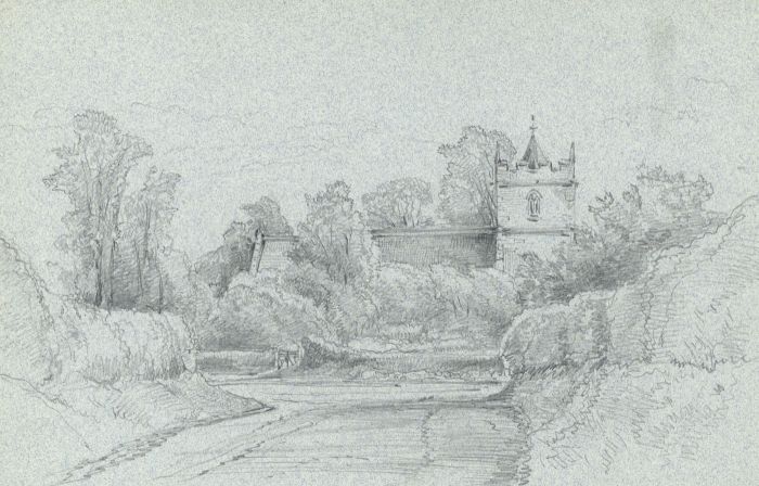 Rev Henry Robinson Wadmore - 19th Century Graphite Drawing, Church