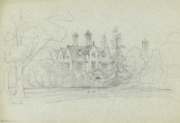Rev Henry Robinson Wadmore - 19th Century Graphite Drawing, Foscote Manor, Bucks