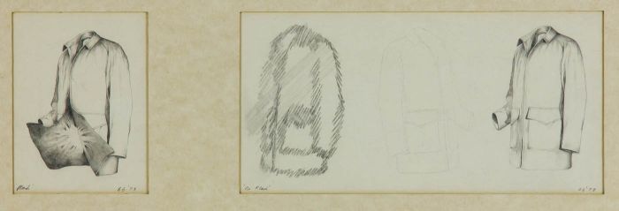 Monogram BG - 1978 Graphite Drawing, Flash / No Flash