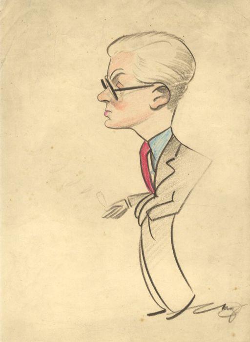 Mid 20th Century Pastel - Caricature