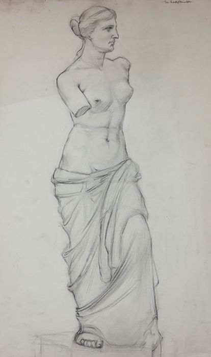 Mary Hodgkinson - Early 20th Century Graphite Drawing, Figure Sculpture