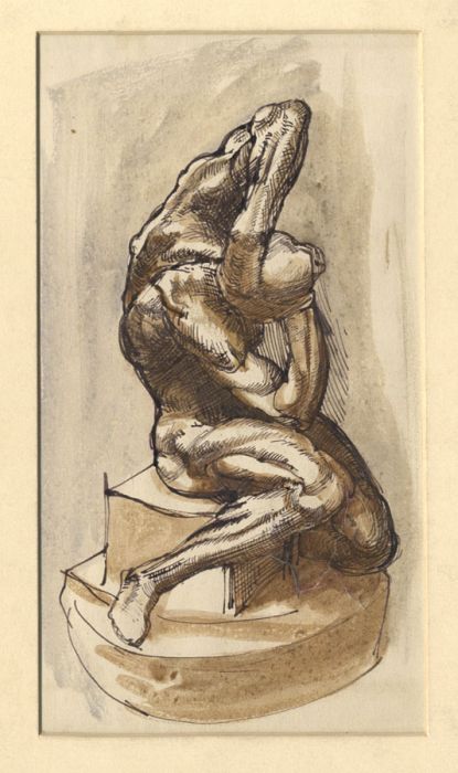 Early 20th Century Watercolour - Figure Sculpture
