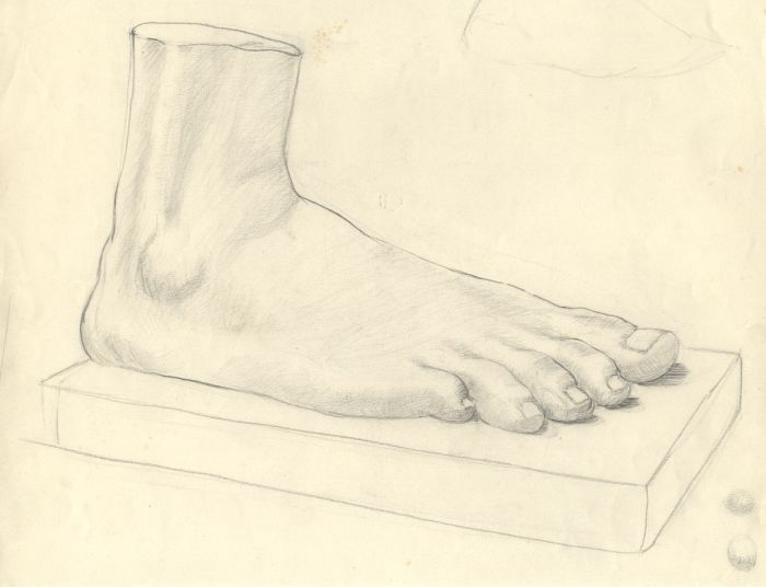 Mary Hodgkinson - Early 20th Century Graphite Drawing, Sculptural Foot