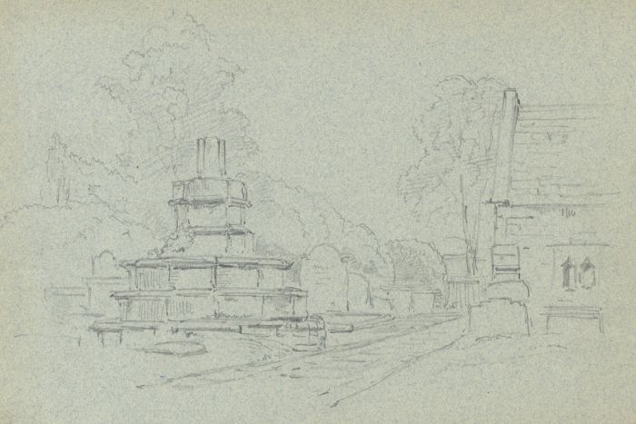 Rev Henry Robinson Wadmore - 19th Century Graphite Drawing, Churchyard
