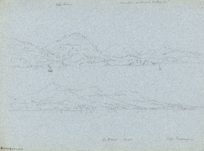 Rev Henry Robinson Wadmore - 19th Century Graphite Drawing, La Pradet, Toulon