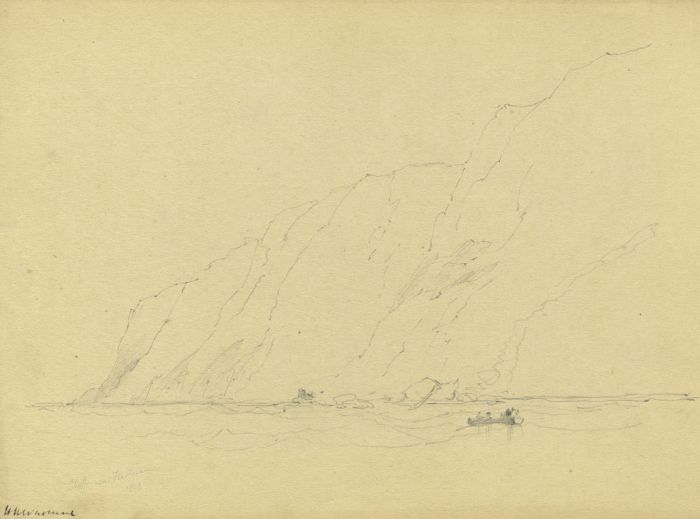 Rev Henry Robinson Wadmore - 19th Century Graphite Drawing, Cliffs nr Freshwater