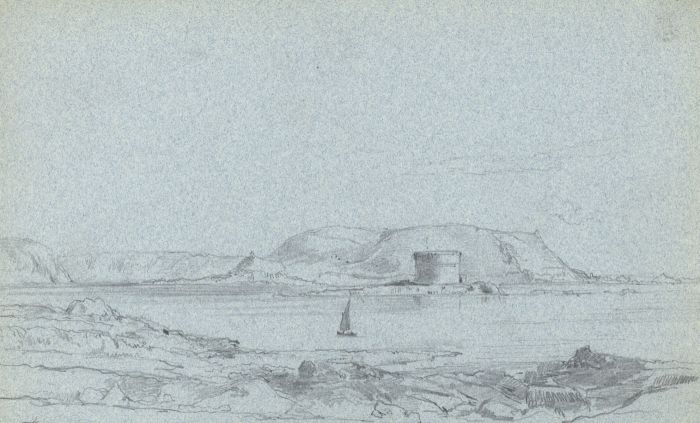Rev Henry Robinson Wadmore - 19th Century Graphite Drawing, Coastal View