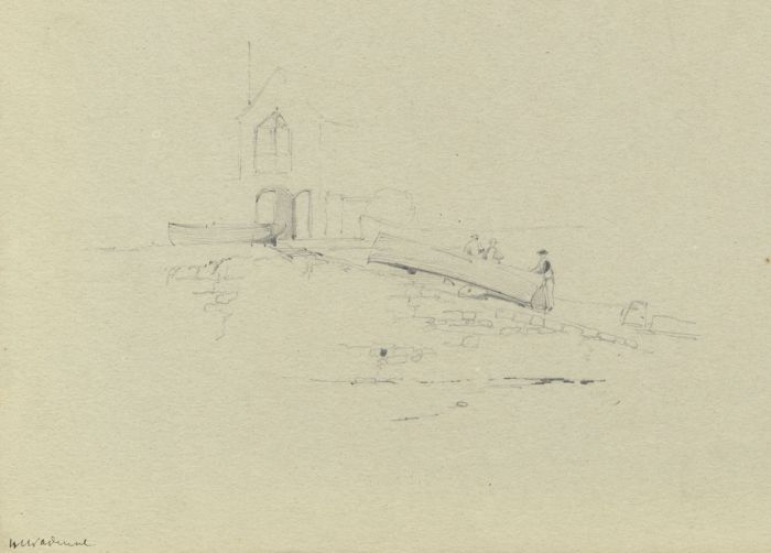 Rev Henry Robinson Wadmore - 19th Century Graphite Drawing, Boat on Slipway