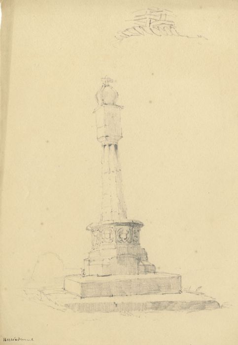 Rev Henry Robinson Wadmore - 19th Century Graphite Drawing, Monument