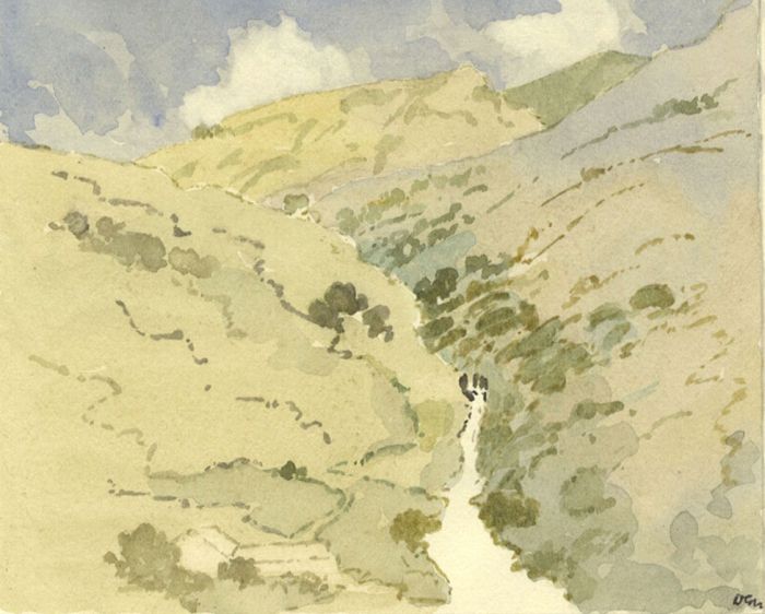 W.G. Lewis - Mid 20th Century Watercolour, Among the Brecon Beacons, Wales