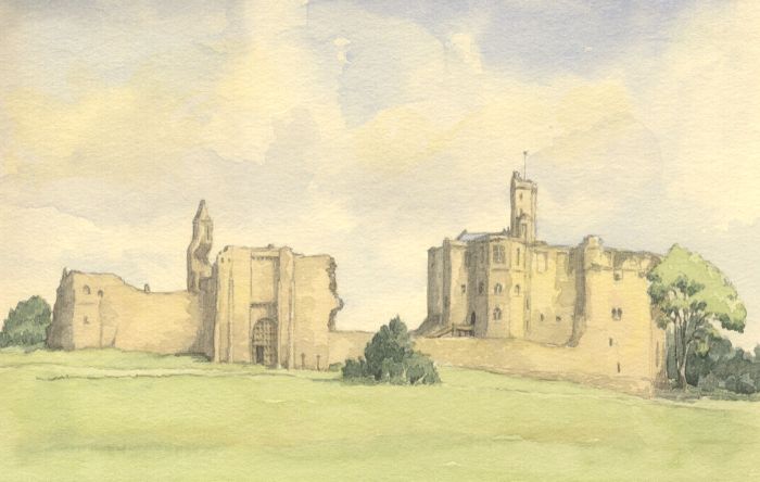 W.G. Lewis - 1962 Watercolour, Warkworth Castle