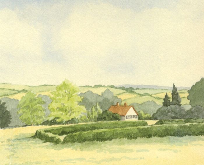W.G. Lewis - 1965 Watercolour, Near Hartfield