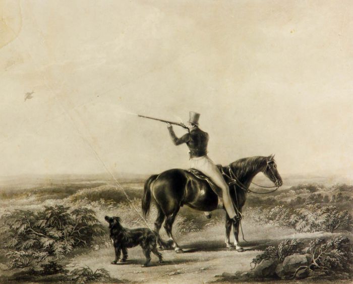 G.H. Phillips - 1836 Mezzotint, Huntsman, After WH Davis