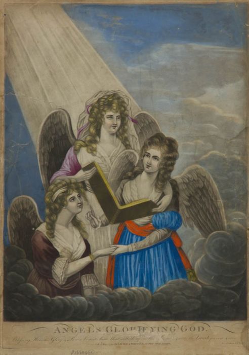 1790 Mezzotint - Angels Glorifying God