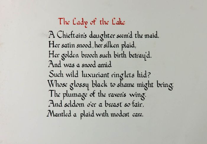Mid 20th Century Pen and Ink Drawing - Calligraphy - The Lady of the Lake