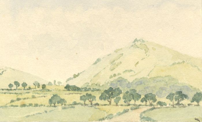 W.G. Lewis - Mid 20th Century Watercolour, Downs near Lewes, East Sussex