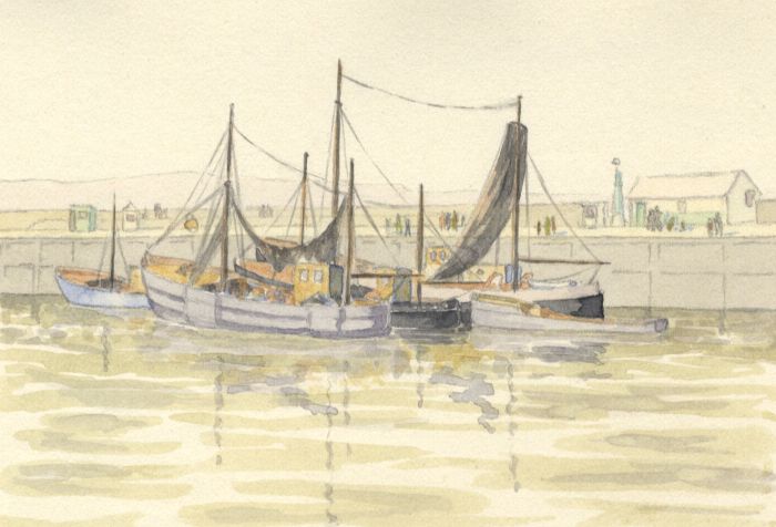 W.G. Lewis - 1951 Watercolour, Brixham, Devon