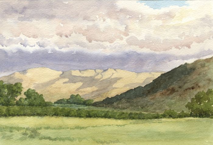 Eileen Lewis - 1984 Watercolour, Near Bryncir, Wales