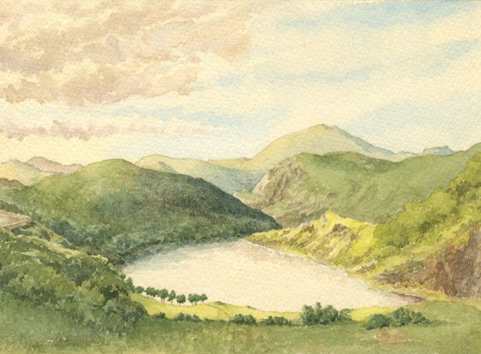 Eileen Lewis - 1984 Watercolour, Llyn Gwynant, Snowdonia, Wales