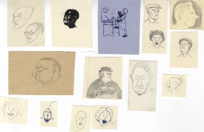 W.G. Lewis - Set of 18 Mid 20th Century Graphite Drawing, Character Studies