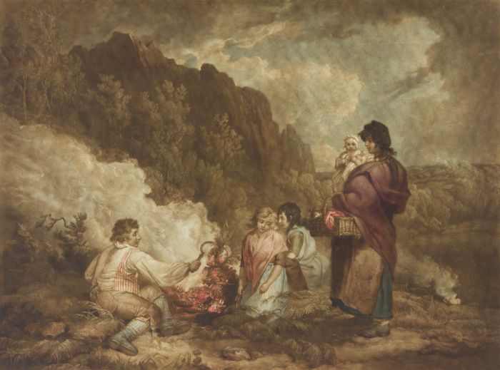 J.R. Smith after George Morland - 1799 Mezzotint, The Fern Gatherers