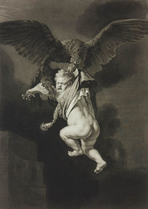 Antoine Cardon - 1793 Engraving, After Rembrandt, The Ganimede of Rembrandt