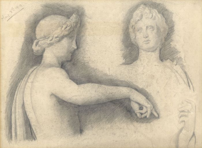 1919 Graphite Drawing - Sculptural Study