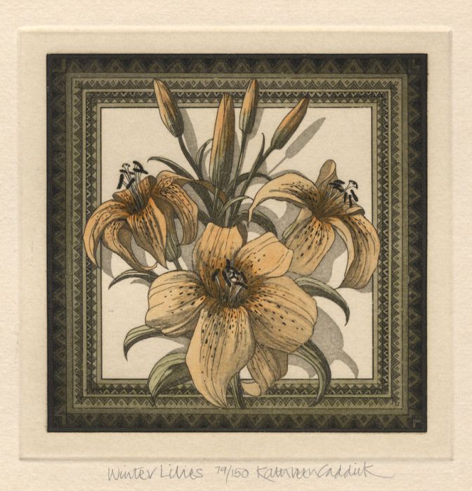 Kathleen Caddick - Contemporary Etching, Winter Lilies