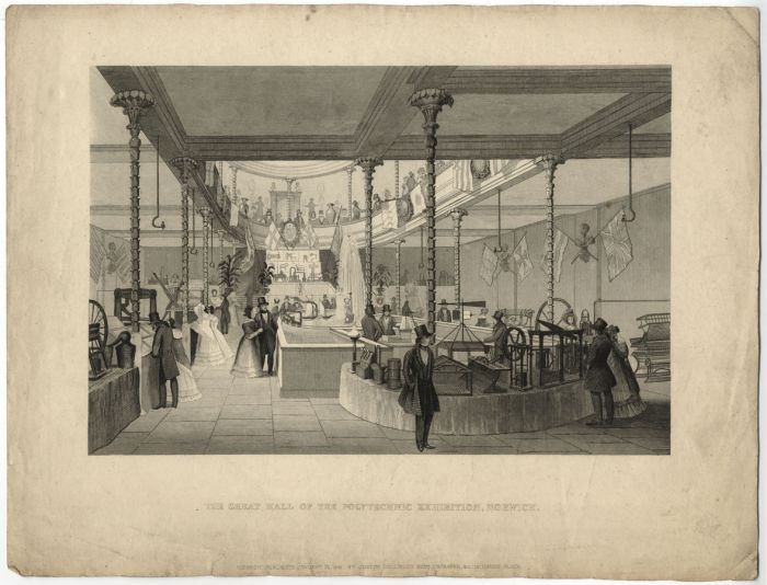 Joseph Dallinger - 1841 Engraving, Great Hall of the Polytechnic Exhibition
