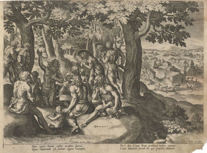 Jan Sadeler (1550-1600) - 16th Century Engraving, Genesis 4 et 5