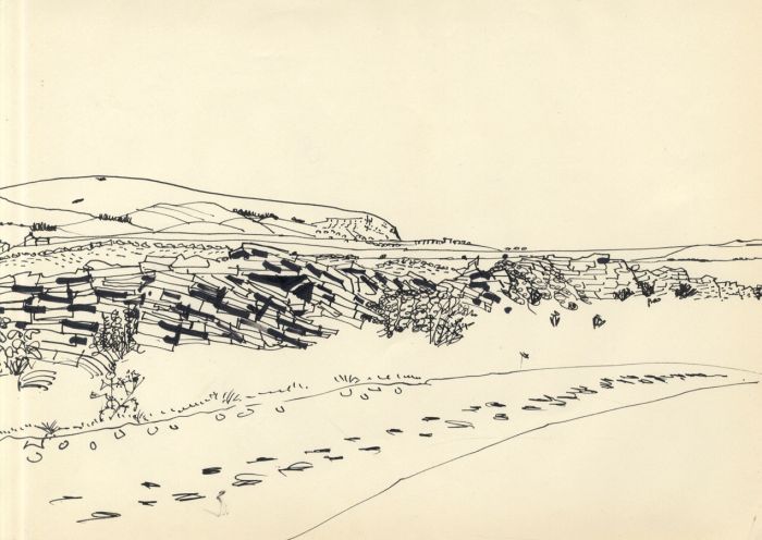 John Burningham - Mid 20th Century Pen and Ink Drawing, Landscape