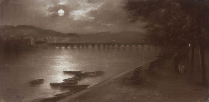 Elmer Keene - Late 19th Century Charcoal Drawing