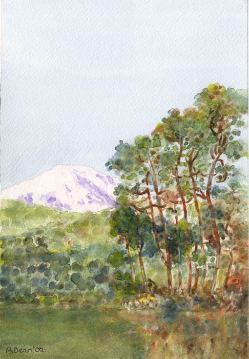 A. Dean - 2002 Watercolour, Rural Landscape