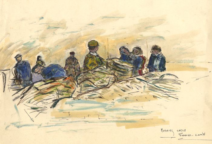 Mid 20th Century Watercolour - Morning Catch