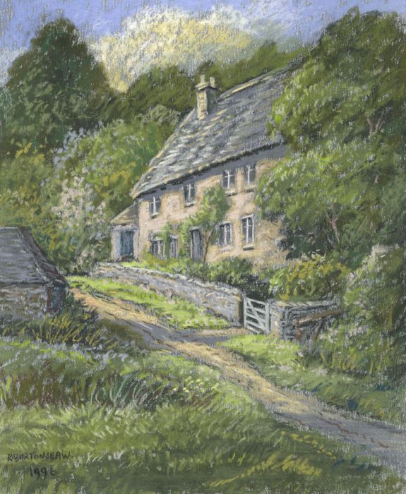 Keith Burtonshaw - 1996 Pastel, Cottage at Eastleach