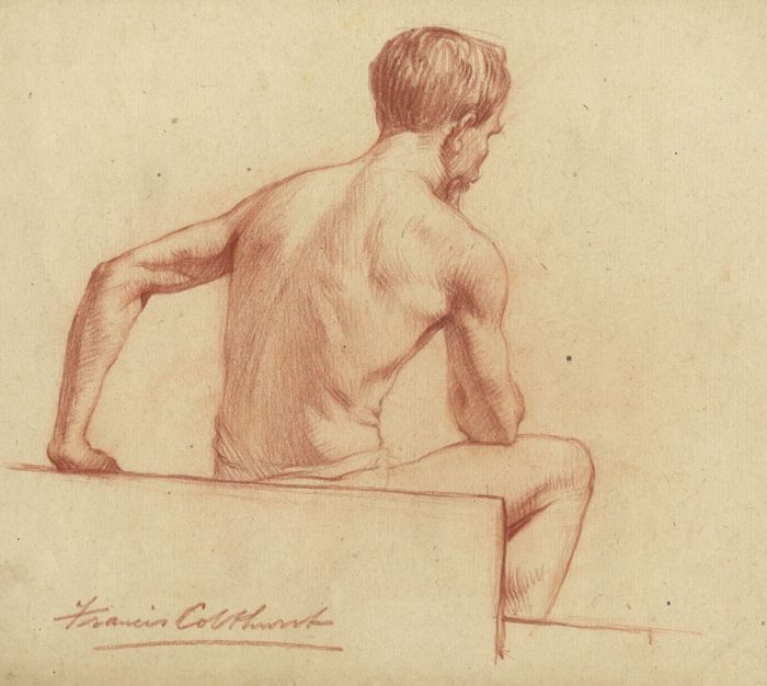 Francis Edward Colthurst - 1919 Sanguine, Nude Male Study