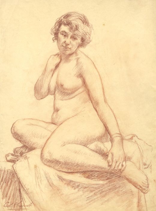 Francis Edward Colthurst - 1917 Sanguine, Nude Female Study