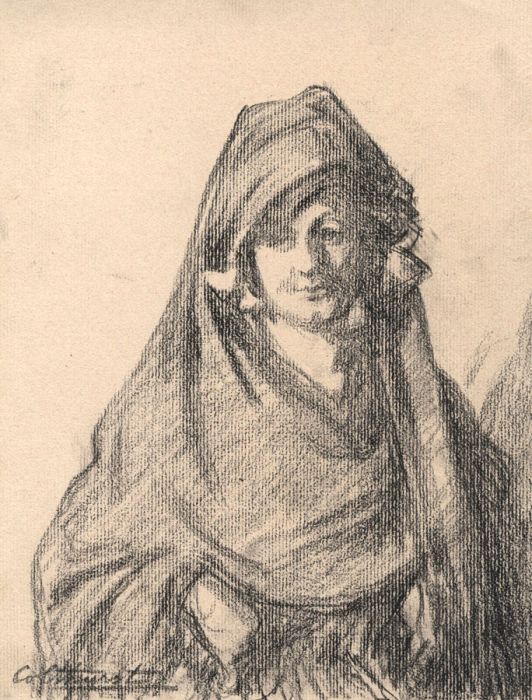 Francis Edward Colthurst - Early 20th Century Charcoal Drawing, Spanish ...