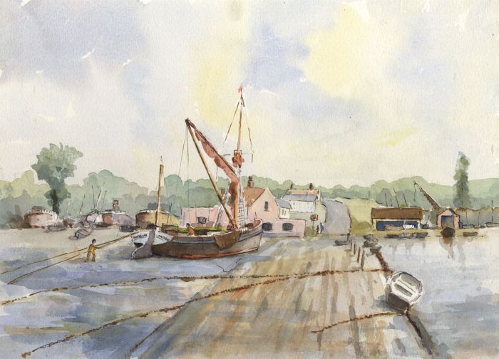 William Court - Contemporary Watercolour, Harbour Scene