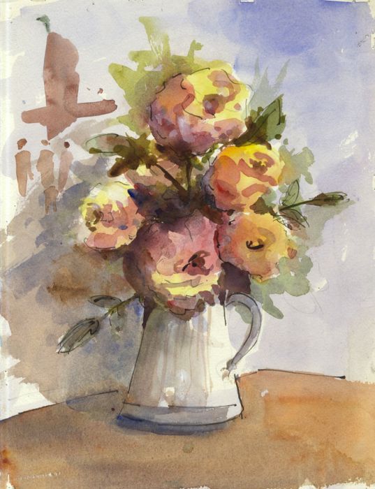 William Court - Contemporary Watercolour, Flowers Still Life