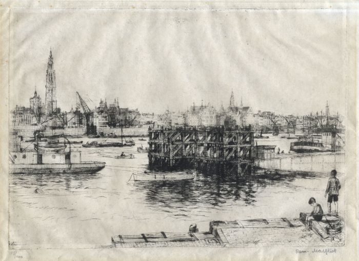 Romain Malfliet - Early 20th Century Drypoint, Antwerp