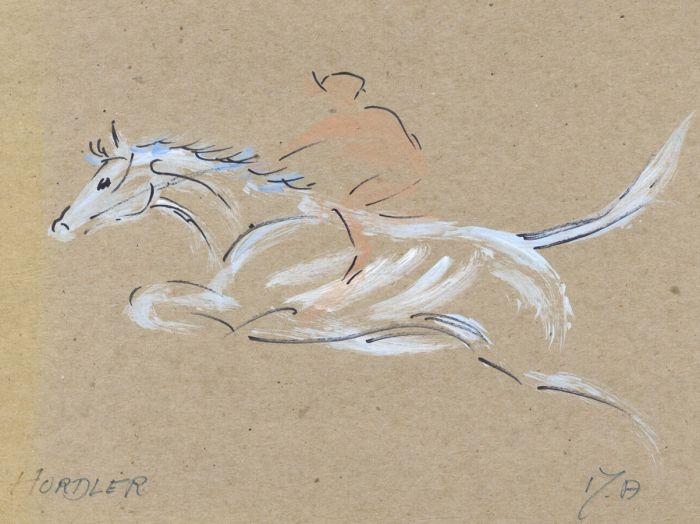 Marigold Armitage - Early 20th Century Gouache, Hurdler