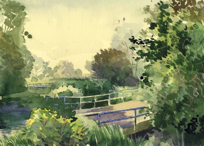 Julian Gordon Mitchell - 2009 Watercolour, Bridges