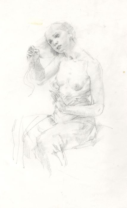 Julian Gordon Mitchell - Contemporary Graphite Drawing, Nude Study