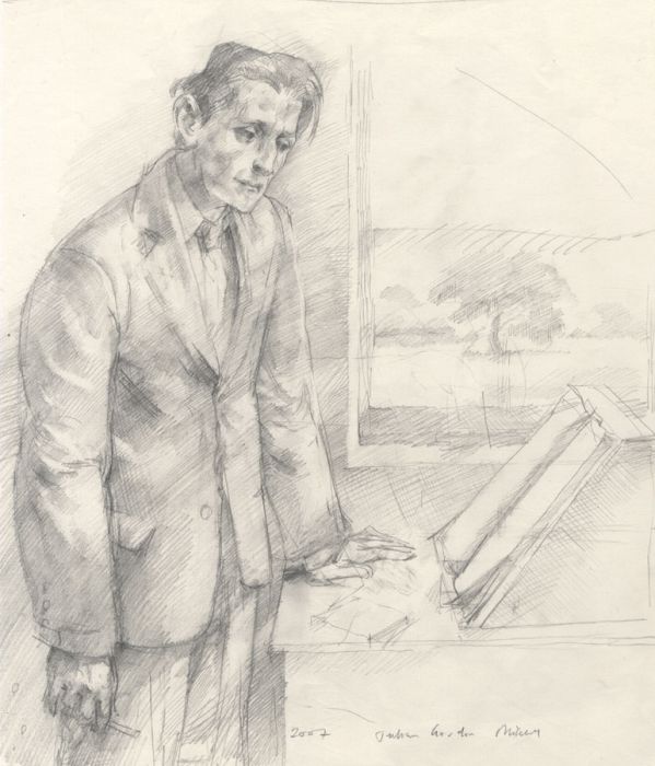 Julian Gordon Mitchell - 2007 Graphite Drawing, Portrait of a Man