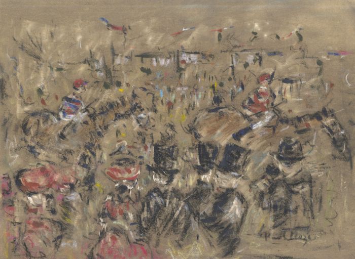 Paul Maze - 1957 Pastel, At the Races