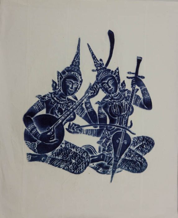 Mid 20th Century Pen and Ink Drawing - Burmese Figures